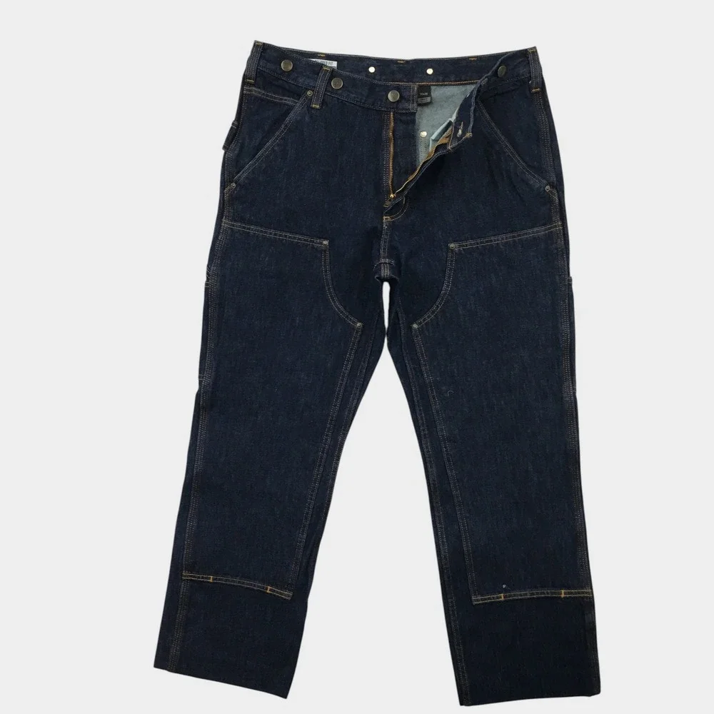 Carhartt Rugged Relaxed Fit Double Front Utility Logger Jeans Dark Wash 33x27